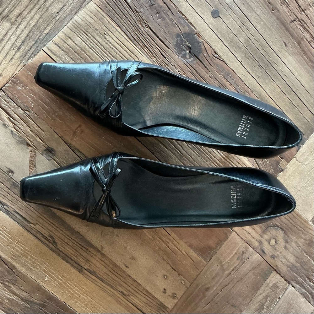 Vintage Stuart Weitzman Circuit Black Kid Leather Pumps, Size 9